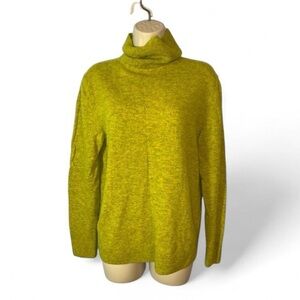 COS Women's chartreuse green yellow yak lambswool Turtleneck Sweater small